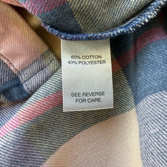 Bke Shirt Womens Medium Pink Plaid Button Front Eased Rolled Cuff Western Casual - Picture 5 of 8